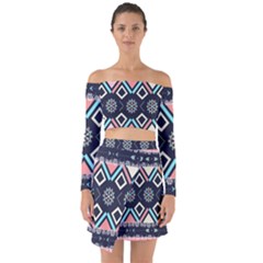 Gypsy-pattern Off Shoulder Top With Skirt Set