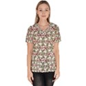 Multicolored Texture Print Pattern Women s V-Neck Scrub Top View1