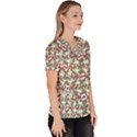 Multicolored Texture Print Pattern Women s V-Neck Scrub Top View3