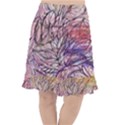 Mixed media leaves Fishtail Chiffon Skirt View1