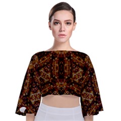 Gloryplace Tie Back Butterfly Sleeve Chiffon Top by LW323