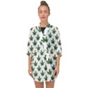 Weed at white, ganja leafs pattern, 420 hemp regular theme Half Sleeve Chiffon Kimono View1