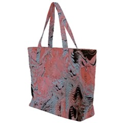 Pink Arabesque Zip Up Canvas Bag by kaleidomarblingart