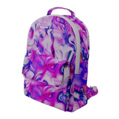 Hot Pink Fuchsia Flower Fantasy  Flap Pocket Backpack (large) by CrypticFragmentsDesign