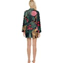 Leopardrose Long Sleeve Satin Robe View2