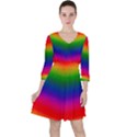 blur2 Quarter Sleeve Ruffle Waist Dress View1