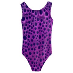 Purple Abstract Print Design Kids  Cut-out Back One Piece Swimsuit