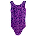 Purple Abstract Print Design Kids  Cut-Out Back One Piece Swimsuit View1