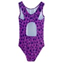Purple Abstract Print Design Kids  Cut-Out Back One Piece Swimsuit View2