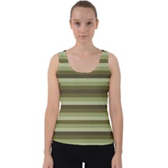 Linear Warm Print Design Velvet Tank Top