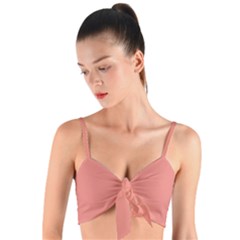 Burnt Coral Woven Tie Front Bralet