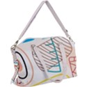 Pastel abstract pattern with beige, coffee color strap Canvas Crossbody Bag View1