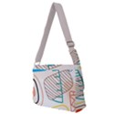 Pastel abstract pattern with beige, coffee color strap Full Print Messenger Bag (M) View2