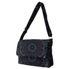 Mandala Vert Noir Pattern Full Print Messenger Bag (m)