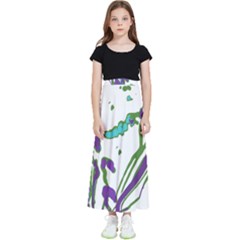 Multicolored Abstract Print Kids  Flared Maxi Skirt