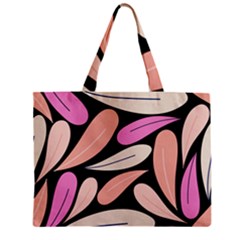 Pattern Feuilles Rose Peche Jaune Zipper Mini Tote Bag