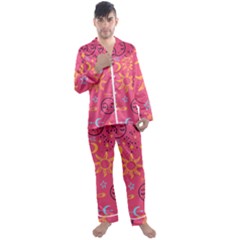 Pattern Mystic Color Men s Long Sleeve Satin Pajamas Set by alllovelyideas