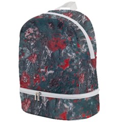 Multicolored Surface Texture Print Zip Bottom Backpack by dflcprintsclothing