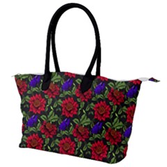 Spanish Passion Floral Pattern Canvas Shoulder Bag by gloriasanchez