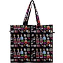 Drawing Collage Black Canvas Travel Bag View1