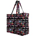 Drawing Collage Black Canvas Travel Bag View2