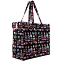 Drawing Collage Black Canvas Travel Bag View3