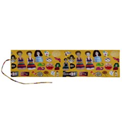 Drawing Collage Yellow Roll Up Canvas Pencil Holder (l) by snowwhitegirl