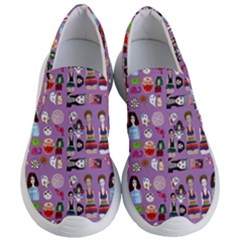Drawing Collage Purple Women s Lightweight Slip Ons