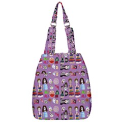 Drawing Collage Purple Center Zip Backpack by snowwhitegirl