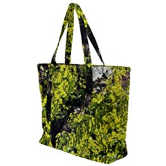 Acid Green Patterns Zip Up Canvas Bag by kaleidomarblingart