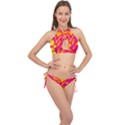 Pop Art Love Graffiti Cross Front Halter Bikini Set View1