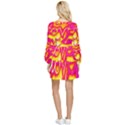 Pop Art Love Graffiti Tiered Long Sleeve Mini Dress View2