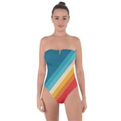 Classic Retro Stripes Tie Back One Piece Swimsuit