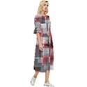 Abstract tiles, mixed color paint splashes, altered Double Cuff Midi Dress View3