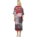 Abstract tiles, mixed color paint splashes, altered Double Cuff Midi Dress View4
