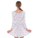 Cute Bunnies and carrots pattern, light colored theme Long Sleeve Velvet Skater Dress View2