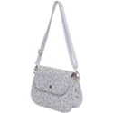 Cute Bunnies and carrots pattern, light colored theme Saddle Handbag View2