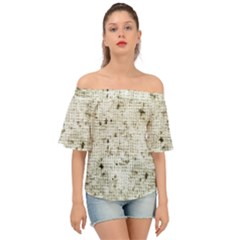 Geometric Abstract Sufrace Print Off Shoulder Short Sleeve Top
