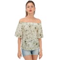 Geometric Abstract Sufrace Print Off Shoulder Short Sleeve Top View1