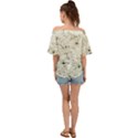 Geometric Abstract Sufrace Print Off Shoulder Short Sleeve Top View2