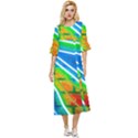 Pop Art Neon Wall Double Cuff Midi Dress View1