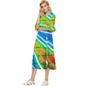 Pop Art Neon Wall Double Cuff Midi Dress View2