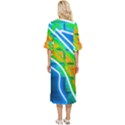 Pop Art Neon Wall Double Cuff Midi Dress View4