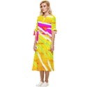 Pop Art Neon Wall Bow Sleeve Chiffon Midi Dress View2