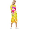 Pop Art Neon Wall Bow Sleeve Chiffon Midi Dress View3