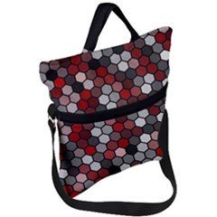 Hexagonal Blocks Pattern, Mixed Colors Fold Over Handle Tote Bag by Casemiro