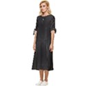 Black And White Kinetic Design Pattern Bow Sleeve Chiffon Midi Dress View2