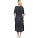 Black And White Kinetic Design Pattern Bow Sleeve Chiffon Midi Dress View4