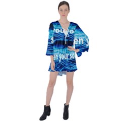 Img 20201226 184753 760 V-neck Flare Sleeve Mini Dress by Basab896