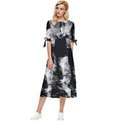 Pick Me Bow Sleeve Chiffon Midi Dress